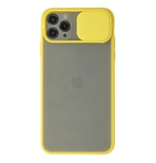 iPhone 11 Pro Kılıf Palm Buzlu Kamera Sürgülü Silikon - Sarı