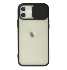 iPhone 12 Kılıf Palm Buzlu Kamera Sürgülü Silikon - Siyah