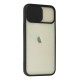iPhone 12 Kılıf Palm Buzlu Kamera Sürgülü Silikon - Siyah