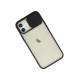 iPhone 12 Kılıf Palm Buzlu Kamera Sürgülü Silikon - Siyah