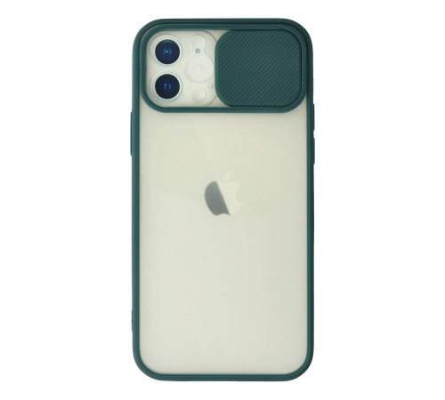 iPhone 12 Kılıf Palm Buzlu Kamera Sürgülü Silikon - Yeşil iPhone 12 Kılıf Palm Buzlu Kamera Sürgülü Silikon - Yeşil