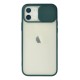 iPhone 12 Kılıf Palm Buzlu Kamera Sürgülü Silikon - Yeşil