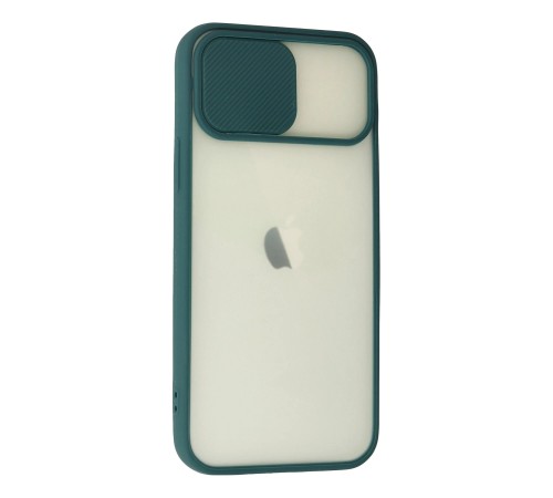 iPhone 12 Kılıf Palm Buzlu Kamera Sürgülü Silikon - Yeşil iPhone 12 Kılıf Palm Buzlu Kamera Sürgülü Silikon - Yeşil