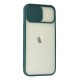 iPhone 12 Kılıf Palm Buzlu Kamera Sürgülü Silikon - Yeşil