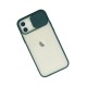 iPhone 12 Kılıf Palm Buzlu Kamera Sürgülü Silikon - Yeşil
