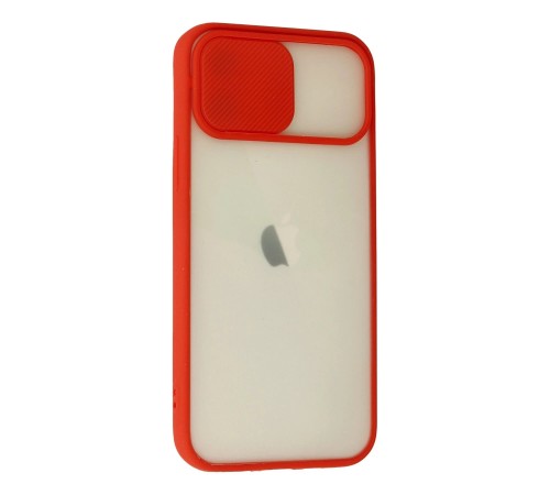iPhone 12 Kılıf Palm Buzlu Kamera Sürgülü Silikon - Kırmızı iPhone 12 Kılıf Palm Buzlu Kamera Sürgülü Silikon - Kırmızı