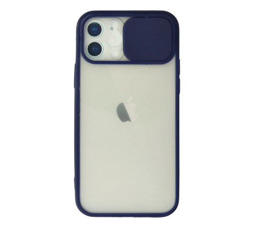 iPhone 12 Kılıf Palm Buzlu Kamera Sürgülü Silikon - Lacivert iPhone 12 Kılıf Palm Buzlu Kamera Sürgülü Silikon - Lacivert