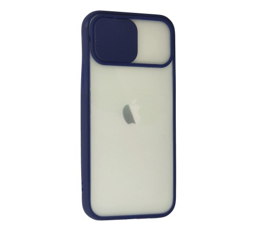 iPhone 12 Kılıf Palm Buzlu Kamera Sürgülü Silikon - Lacivert iPhone 12 Kılıf Palm Buzlu Kamera Sürgülü Silikon - Lacivert