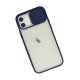 iPhone 12 Kılıf Palm Buzlu Kamera Sürgülü Silikon - Lacivert