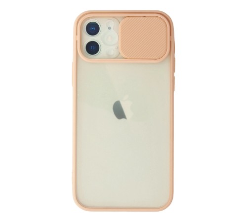iPhone 12 Kılıf Palm Buzlu Kamera Sürgülü Silikon - Pembe iPhone 12 Kılıf Palm Buzlu Kamera Sürgülü Silikon - Pembe