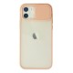 iPhone 12 Kılıf Palm Buzlu Kamera Sürgülü Silikon - Pembe