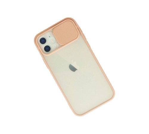 iPhone 12 Kılıf Palm Buzlu Kamera Sürgülü Silikon - Pembe iPhone 12 Kılıf Palm Buzlu Kamera Sürgülü Silikon - Pembe