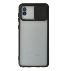 Samsung Galaxy A02 Kılıf Palm Buzlu Kamera Sürgülü Silikon - Siyah