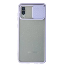 Samsung Galaxy A02 Kılıf Palm Buzlu Kamera Sürgülü Silikon - Lila