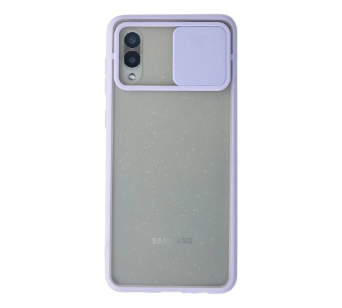 Samsung Galaxy A02 Kılıf Palm Buzlu Kamera Sürgülü Silikon - Lila Samsung Galaxy A02 Kılıf Palm Buzlu Kamera Sürgülü Silikon - Lila