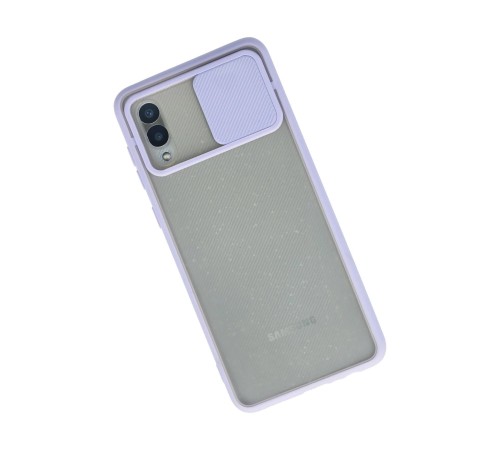 Samsung Galaxy A02 Kılıf Palm Buzlu Kamera Sürgülü Silikon - Lila Samsung Galaxy A02 Kılıf Palm Buzlu Kamera Sürgülü Silikon - Lila