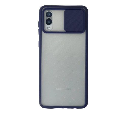 Samsung Galaxy A02 Kılıf Palm Buzlu Kamera Sürgülü Silikon - Lacivert Samsung Galaxy A02 Kılıf Palm Buzlu Kamera Sürgülü Silikon - Lacivert