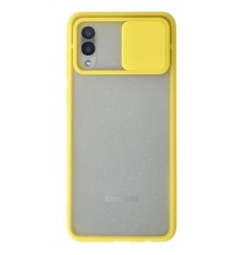 Samsung Galaxy A02 Kılıf Palm Buzlu Kamera Sürgülü Silikon - Sarı