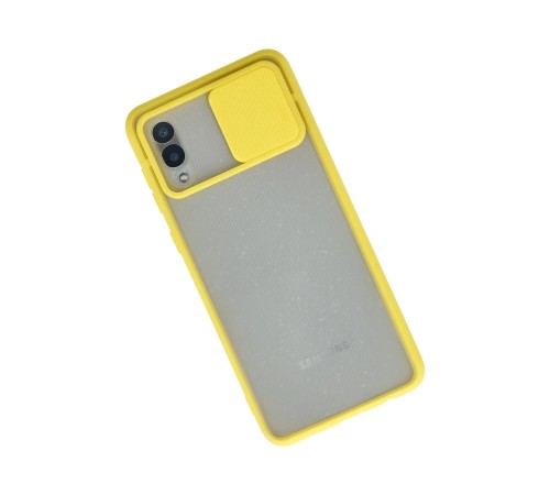 Samsung Galaxy A02 Kılıf Palm Buzlu Kamera Sürgülü Silikon - Sarı Samsung Galaxy A02 Kılıf Palm Buzlu Kamera Sürgülü Silikon - Sarı
