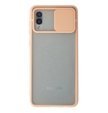 Samsung Galaxy A02 Kılıf Palm Buzlu Kamera Sürgülü Silikon - Pembe