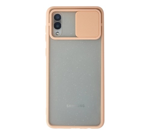 Samsung Galaxy A02 Kılıf Palm Buzlu Kamera Sürgülü Silikon - Pembe Samsung Galaxy A02 Kılıf Palm Buzlu Kamera Sürgülü Silikon - Pembe