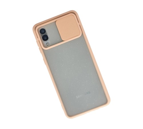Samsung Galaxy A02 Kılıf Palm Buzlu Kamera Sürgülü Silikon - Pembe Samsung Galaxy A02 Kılıf Palm Buzlu Kamera Sürgülü Silikon - Pembe