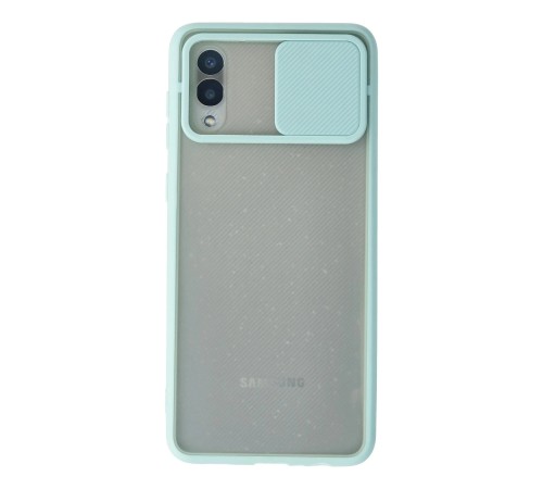Samsung Galaxy A02 Kılıf Palm Buzlu Kamera Sürgülü Silikon - Turkuaz Samsung Galaxy A02 Kılıf Palm Buzlu Kamera Sürgülü Silikon - Turkuaz