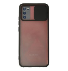 Samsung Galaxy A02S Kılıf Palm Buzlu Kamera Sürgülü Silikon - Siyah