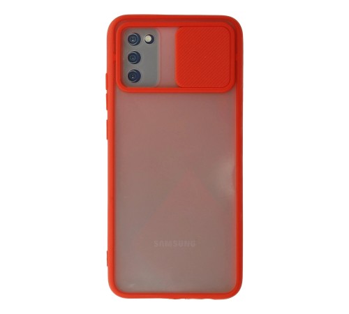 Samsung Galaxy A02S Kılıf Palm Buzlu Kamera Sürgülü Silikon - Kırmızı