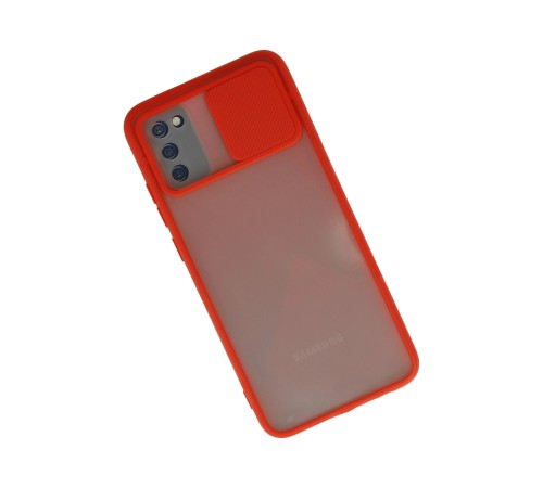 Samsung Galaxy A02S Kılıf Palm Buzlu Kamera Sürgülü Silikon - Kırmızı