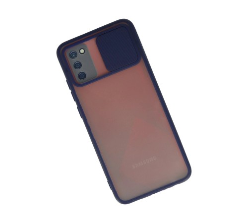 Samsung Galaxy A02S Kılıf Palm Buzlu Kamera Sürgülü Silikon - Lacivert