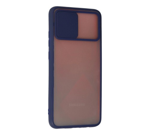 Samsung Galaxy A02S Kılıf Palm Buzlu Kamera Sürgülü Silikon - Lacivert