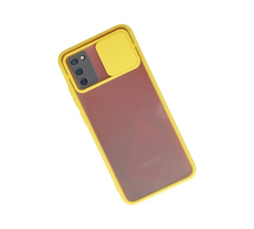 Samsung Galaxy A02S Kılıf Palm Buzlu Kamera Sürgülü Silikon - Sarı Samsung Galaxy A02S Kılıf Palm Buzlu Kamera Sürgülü Silikon - Sarı