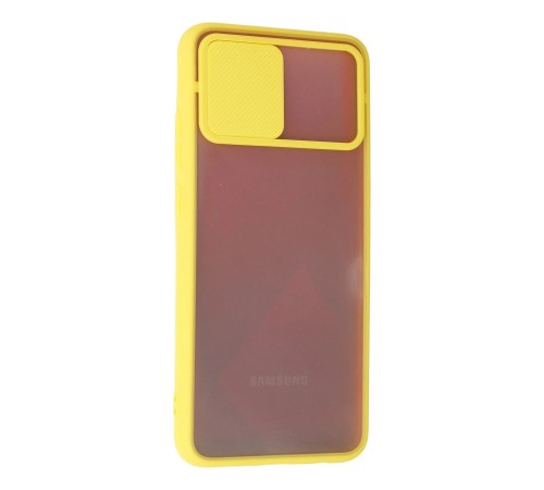Samsung Galaxy A02S Kılıf Palm Buzlu Kamera Sürgülü Silikon - Sarı Samsung Galaxy A02S Kılıf Palm Buzlu Kamera Sürgülü Silikon - Sarı
