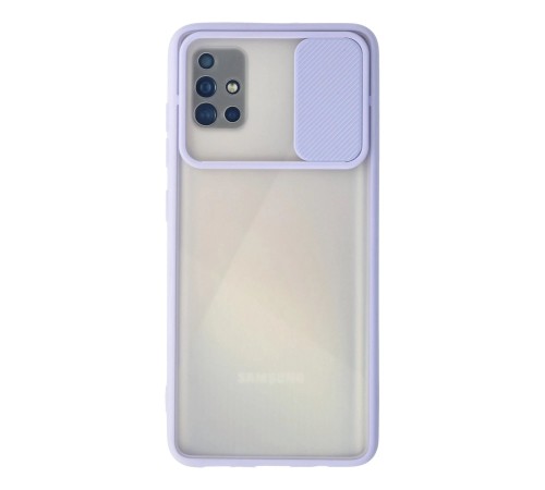 Samsung Galaxy A51 Kılıf Palm Buzlu Kamera Sürgülü Silikon - Lila
