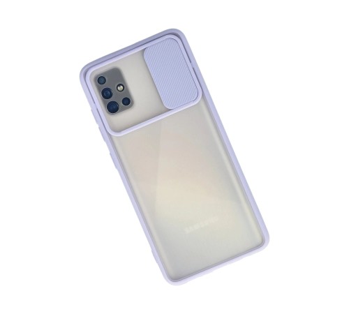 Samsung Galaxy A51 Kılıf Palm Buzlu Kamera Sürgülü Silikon - Lila