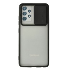 Samsung Galaxy A52 Kılıf Palm Buzlu Kamera Sürgülü Silikon - Siyah