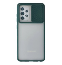 Samsung Galaxy A52 Kılıf Palm Buzlu Kamera Sürgülü Silikon - Yeşil