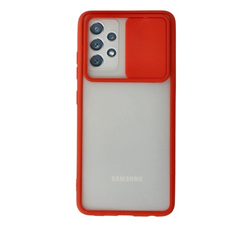 Samsung Galaxy A52 Kılıf Palm Buzlu Kamera Sürgülü Silikon - Kırmızı Samsung Galaxy A52 Kılıf Palm Buzlu Kamera Sürgülü Silikon - Kırmızı
