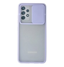 Samsung Galaxy A52 Kılıf Palm Buzlu Kamera Sürgülü Silikon - Lila