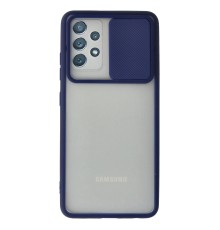 Samsung Galaxy A52 Kılıf Palm Buzlu Kamera Sürgülü Silikon - Lacivert