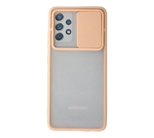 Samsung Galaxy A52 Kılıf Palm Buzlu Kamera Sürgülü Silikon - Pembe