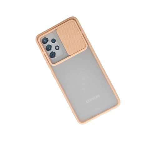 Samsung Galaxy A52 Kılıf Palm Buzlu Kamera Sürgülü Silikon - Pembe