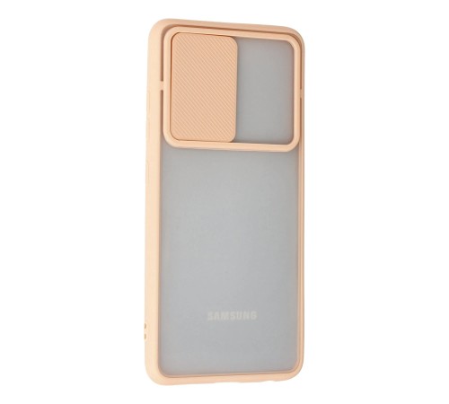 Samsung Galaxy A52 Kılıf Palm Buzlu Kamera Sürgülü Silikon - Pembe