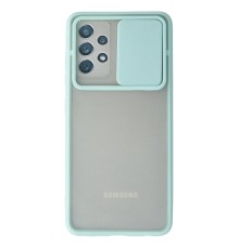 Samsung Galaxy A52 Kılıf Palm Buzlu Kamera Sürgülü Silikon - Turkuaz