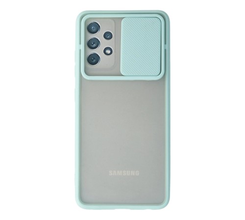 Samsung Galaxy A52 Kılıf Palm Buzlu Kamera Sürgülü Silikon - Turkuaz Samsung Galaxy A52 Kılıf Palm Buzlu Kamera Sürgülü Silikon - Turkuaz