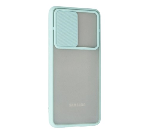 Samsung Galaxy A52 Kılıf Palm Buzlu Kamera Sürgülü Silikon - Turkuaz Samsung Galaxy A52 Kılıf Palm Buzlu Kamera Sürgülü Silikon - Turkuaz