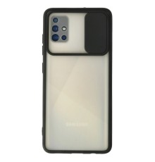Samsung Galaxy A71 Kılıf Palm Buzlu Kamera Sürgülü Silikon - Siyah