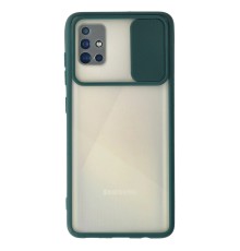 Samsung Galaxy A71 Kılıf Palm Buzlu Kamera Sürgülü Silikon - Yeşil