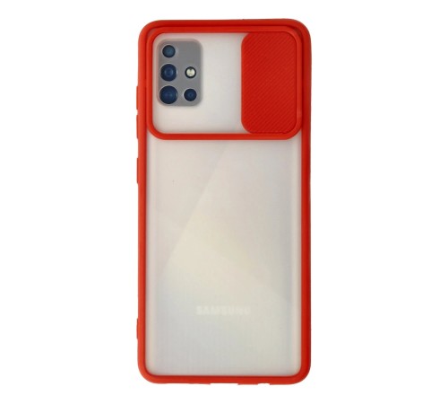 Samsung Galaxy A71 Kılıf Palm Buzlu Kamera Sürgülü Silikon - Kırmızı Samsung Galaxy A71 Kılıf Palm Buzlu Kamera Sürgülü Silikon - Kırmızı